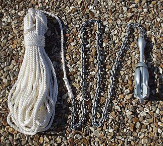 1.5Kg Folding Grapnel Anchor Kit With 20m x 8mm Rope & 1m x 6mm Chain
